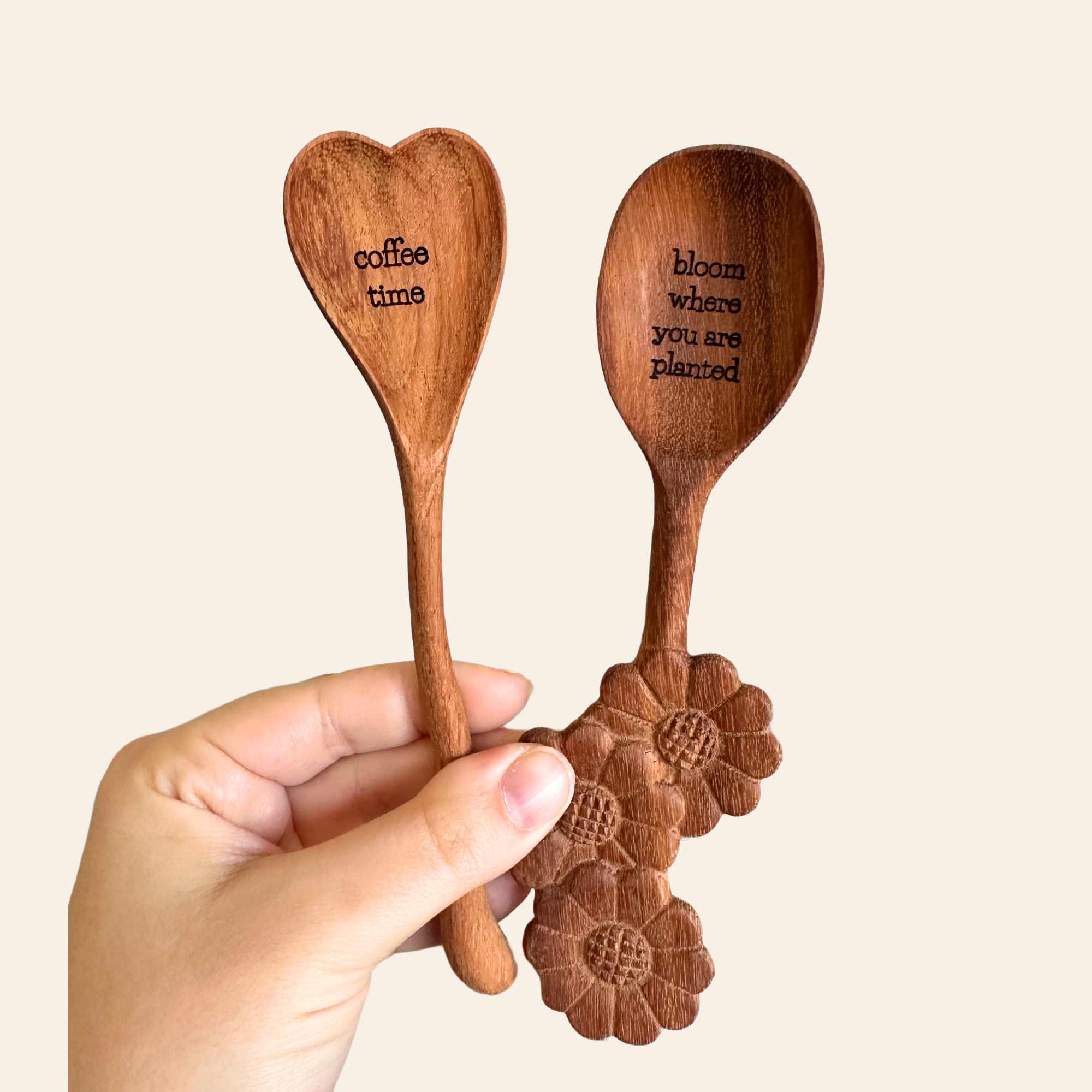 Custom Engraved Flower Spoon