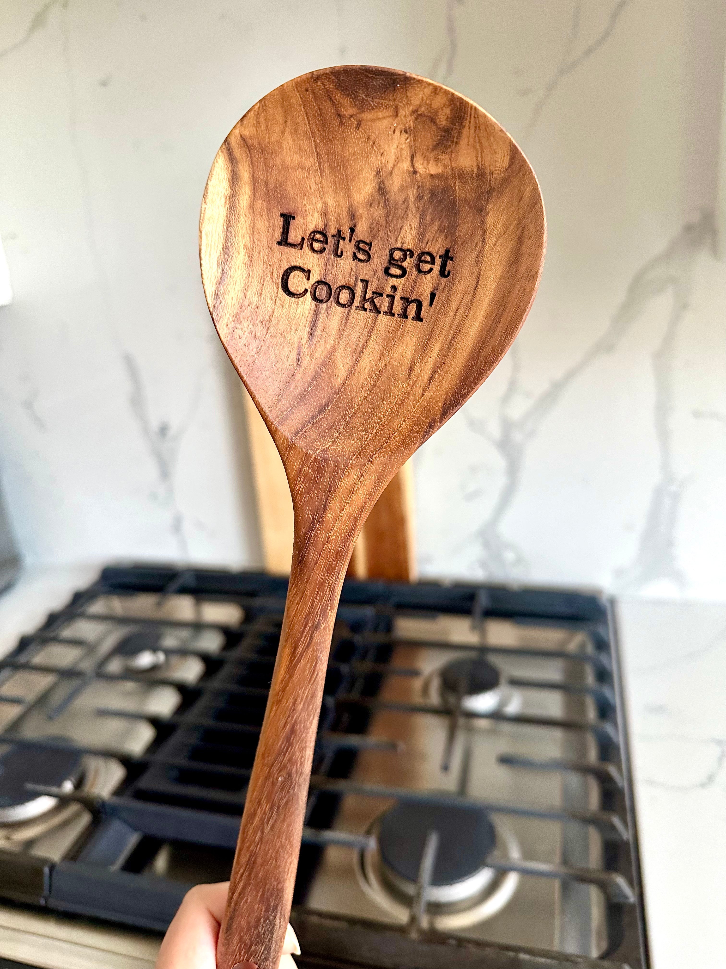 Custom Engraved Large Round Kitchen Spoon