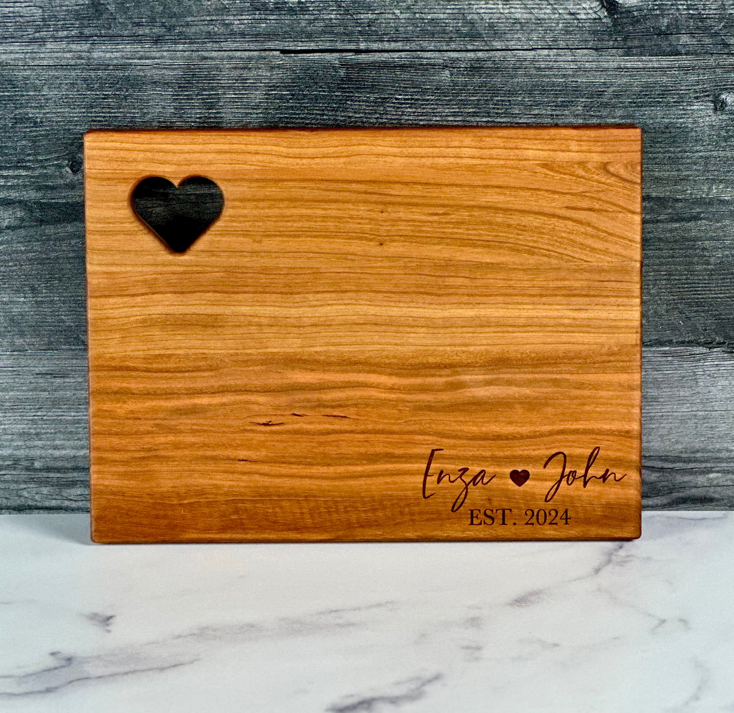 Custom Engraved Heart Cut-Out Cutting Board
