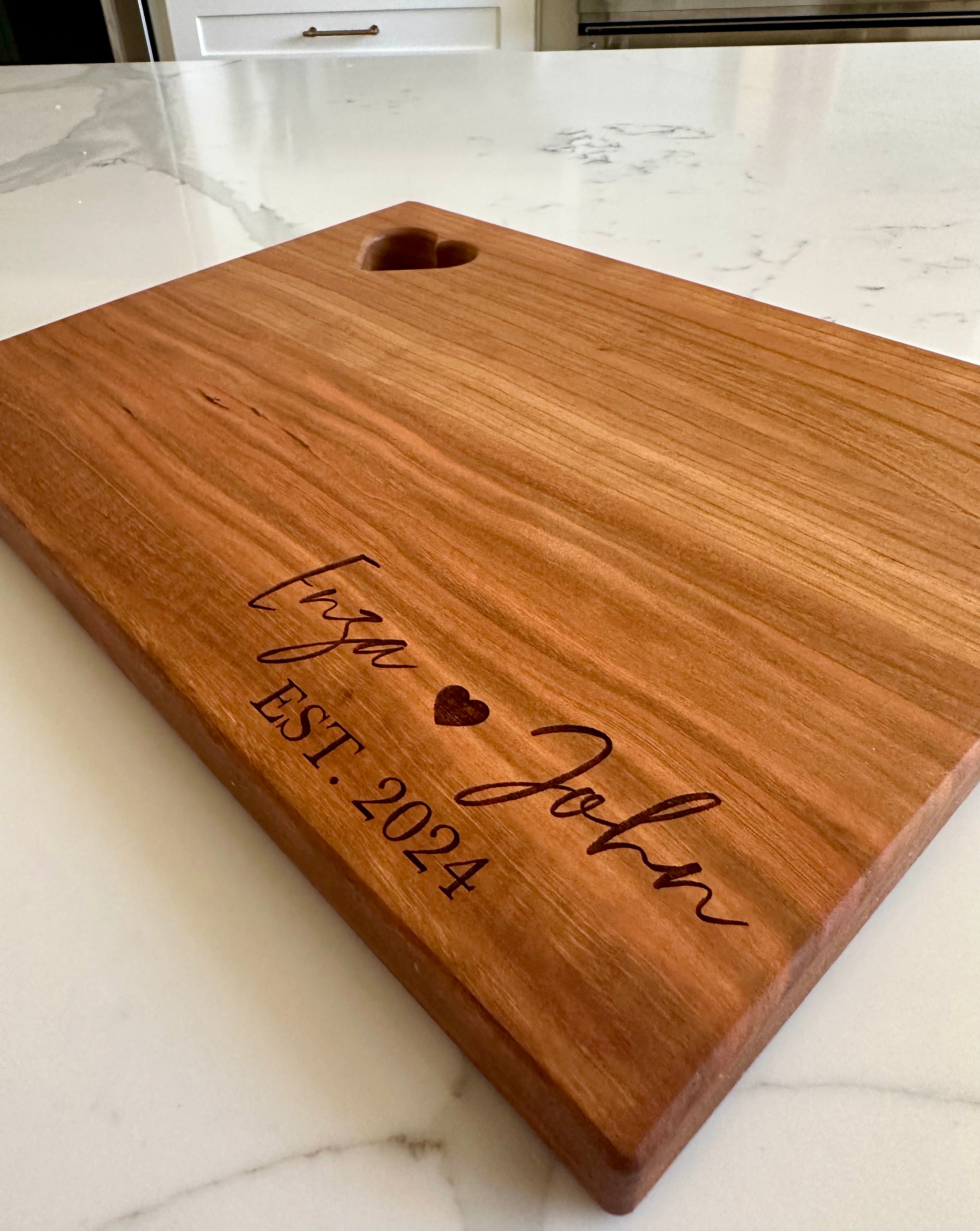 Custom Engraved Heart Cut-Out Cutting Board