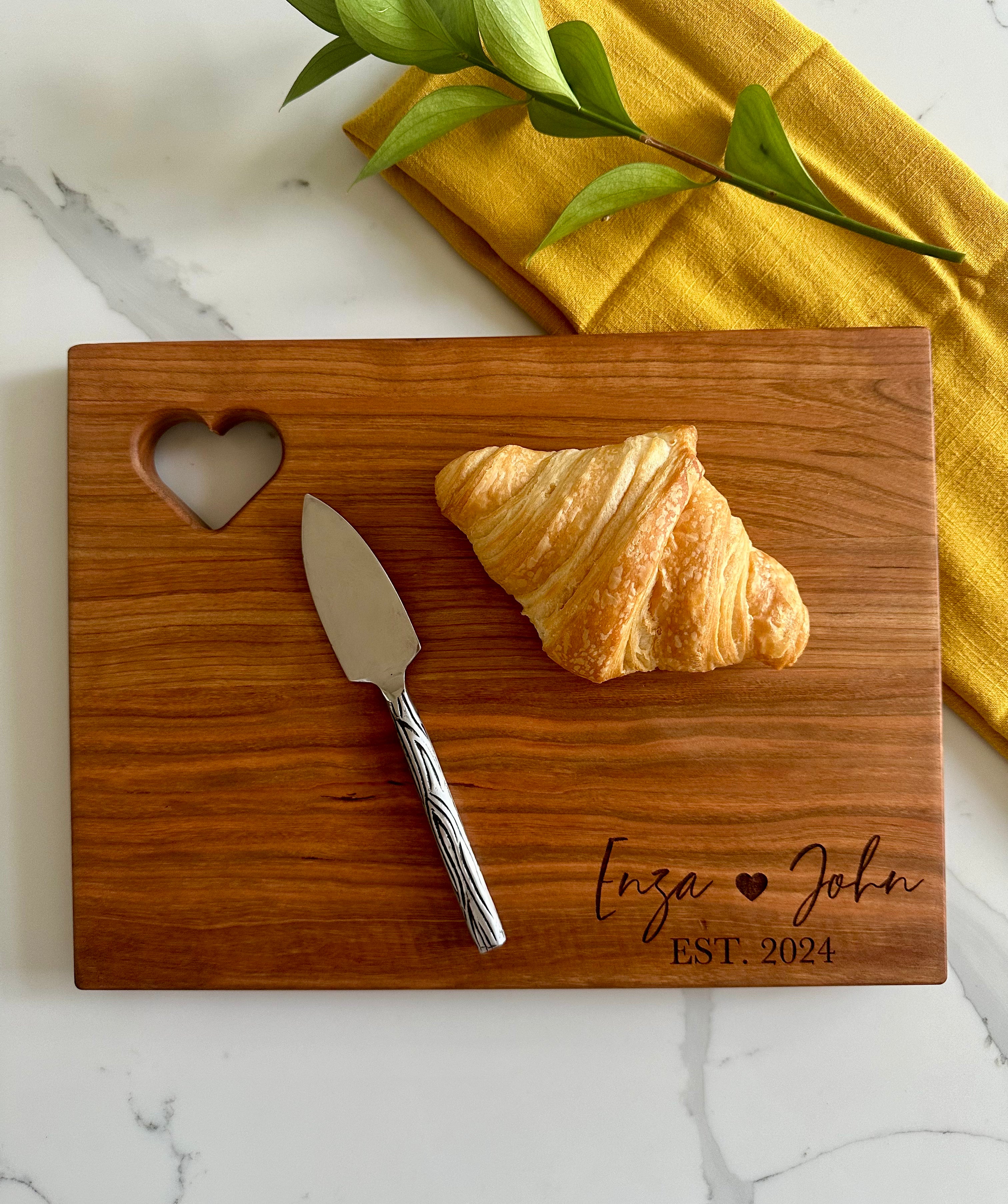 Custom Engraved Heart Cut-Out Cutting Board