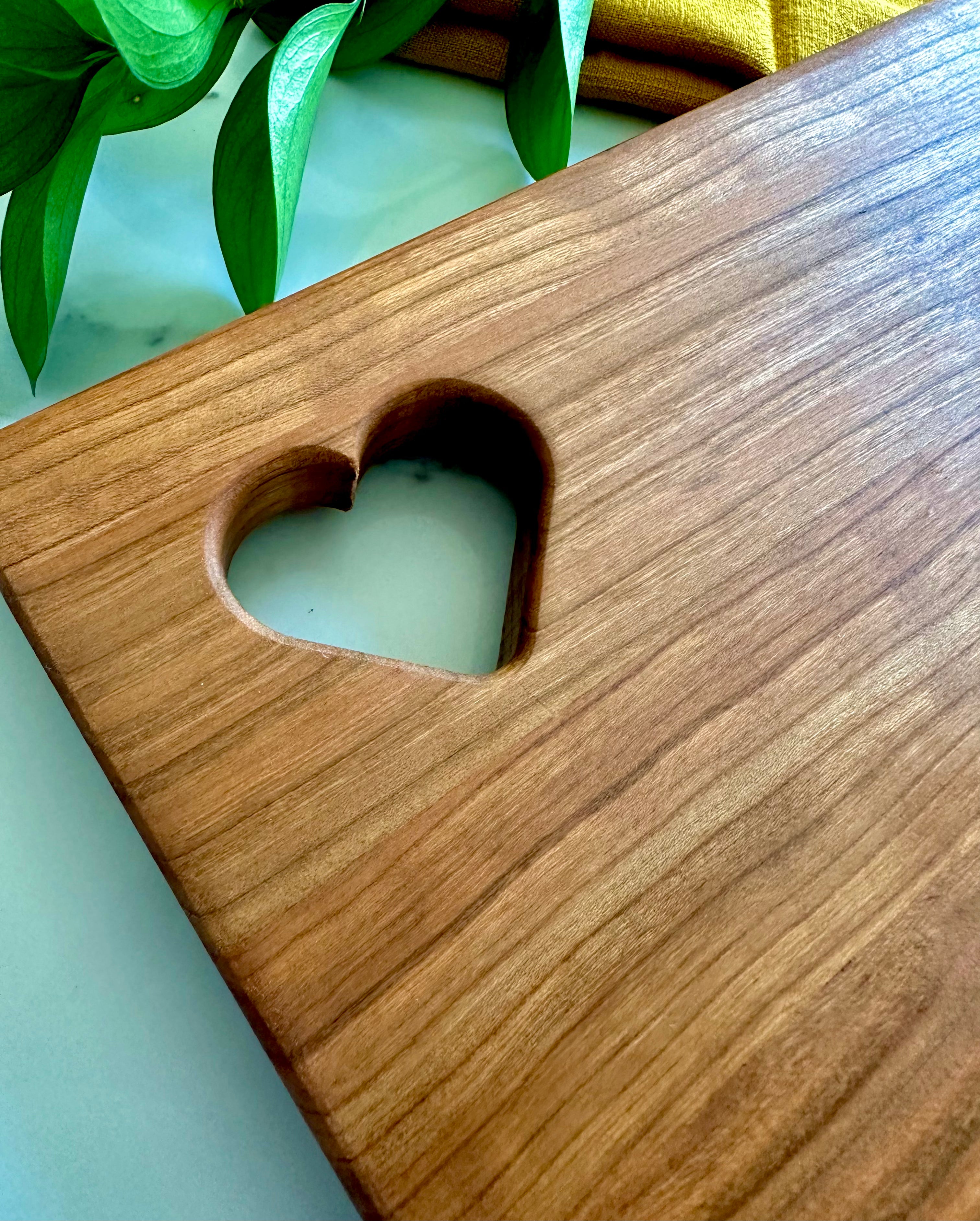 Custom Engraved Heart Cut-Out Cutting Board