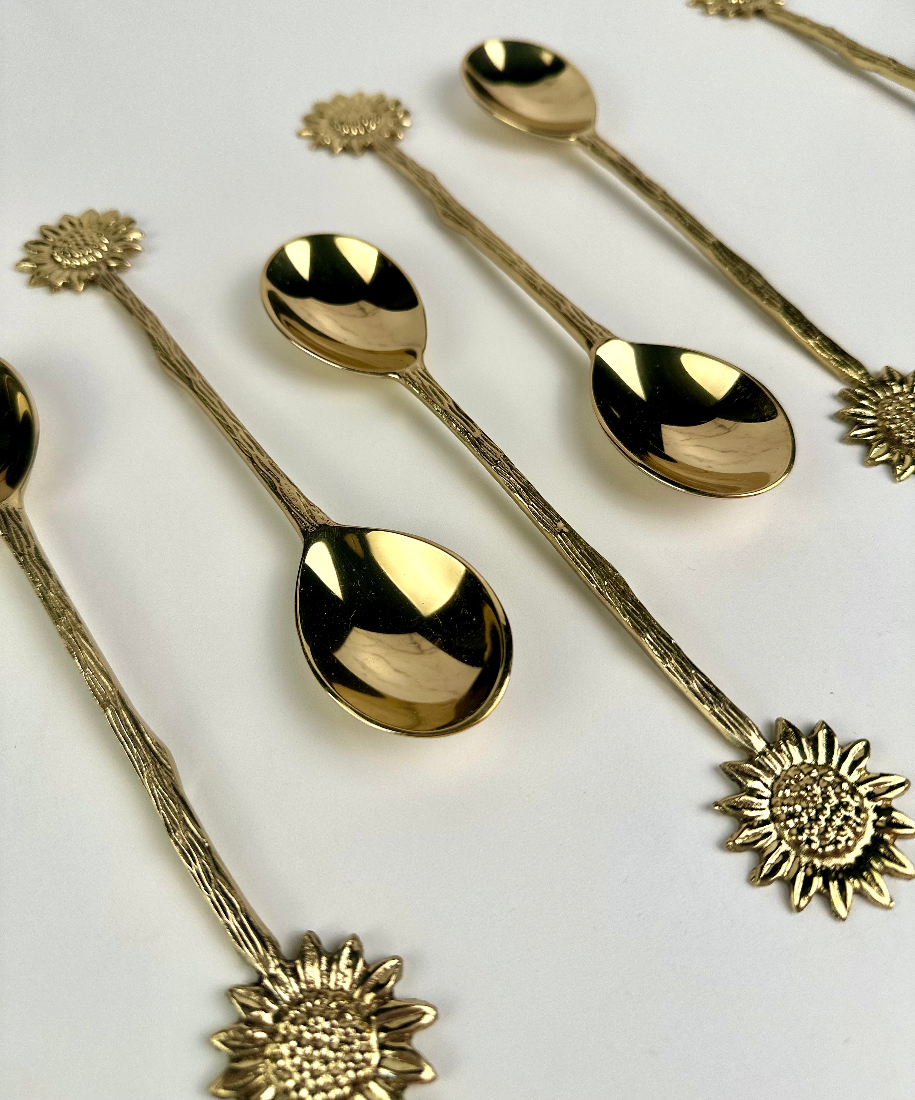 Engraved Gold Sunflower Spoon