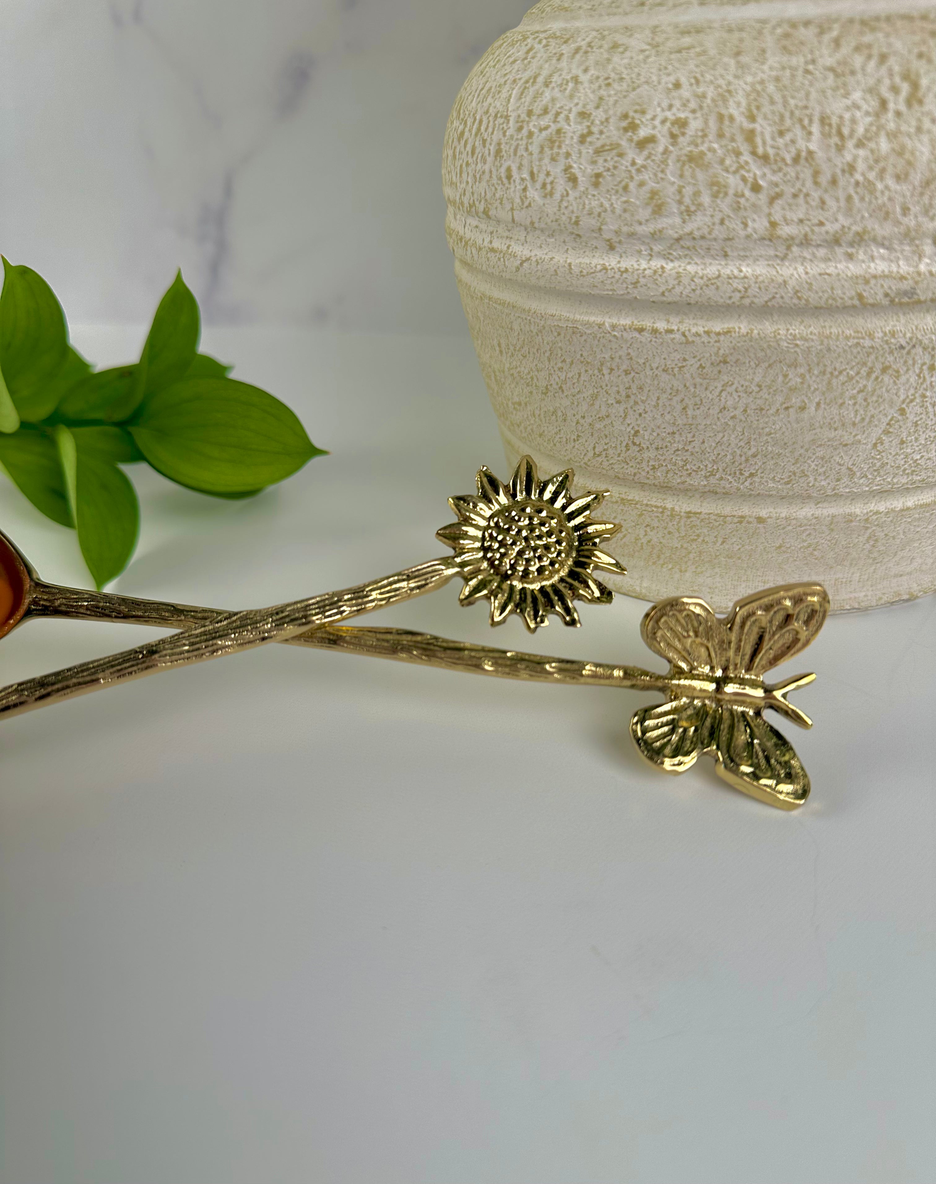 Engraved Gold Butterfly Spoon