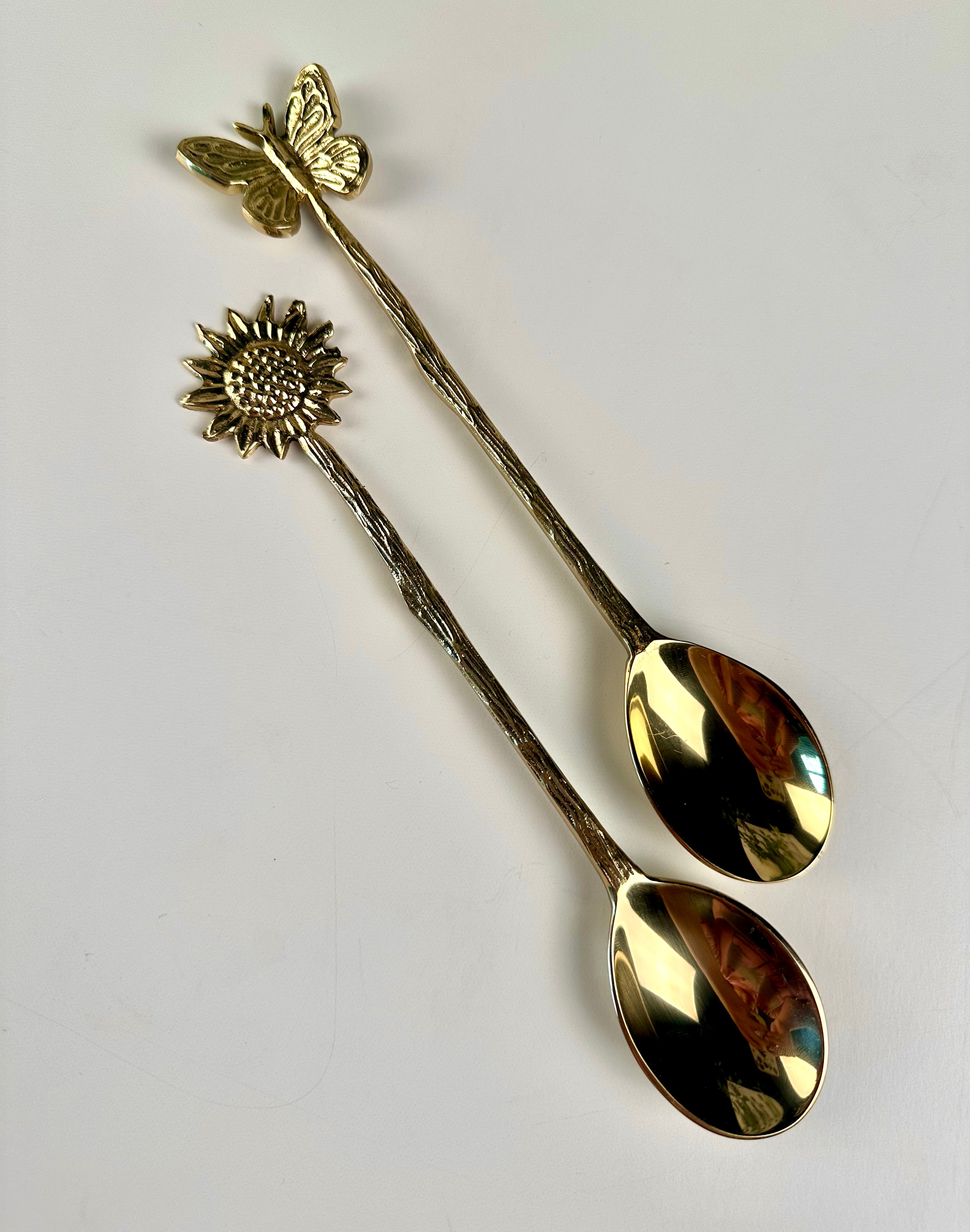 Engraved Gold Butterfly Spoon