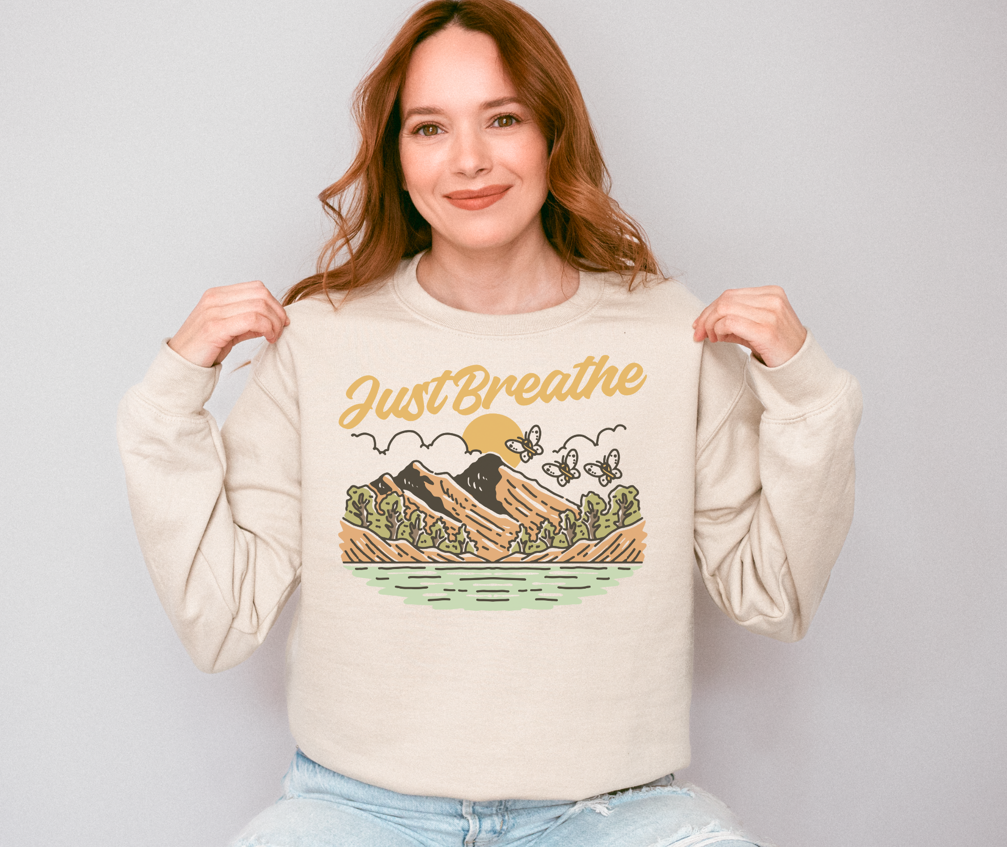 "Just Breathe" Cancer Awareness Crewneck Sweatshirt